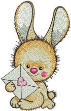 Bunny's letter embroidery design