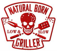 Natural born griller 2 embroidery design