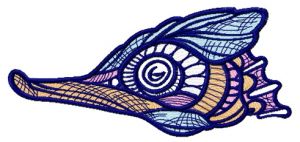 Mosaic sea horse 3 embroidery design