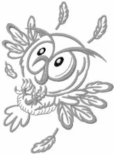 Wow owl embroidery design