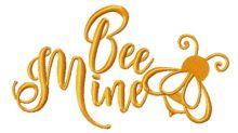 Bee mine one color embroidery design