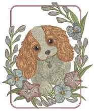 Cute Cocker Spaniel puppy embroidery design
