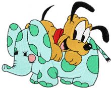 Pluto with soft toy embroidery design