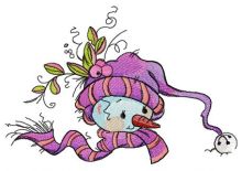 Purple winter set for snowman embroidery design
