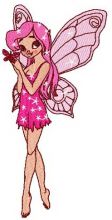 Young pink fairy embroidery design