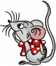 Mouse with polka dot jacket embroidery design