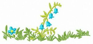 Blue bellflower embroidery design
