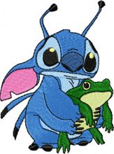 Stitch and Frog embroidery design