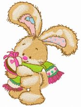 Bunny with chocolate sweets embroidery design