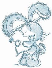 Bunny hugs your heart 2 embroidery design