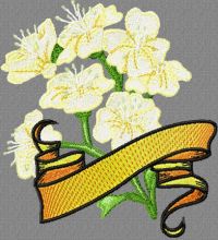 Hawthorn with Banner embroidery design