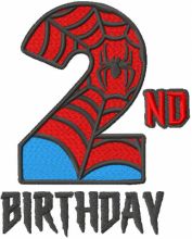 Second spiderman birthday embroidery design
