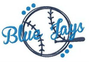 Blue Jays fan logo embroidery design