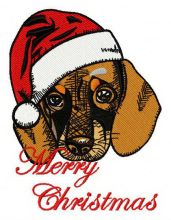 Christmas dachshund 4 embroidery design