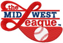 Minor League Baseball*s Midwest League logo embroidery design