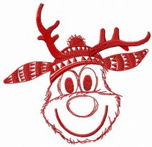 Very happy deer embroidery design