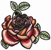 Red tea rose embroidery design