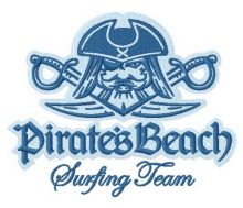 Pirate's beach Surfing team 2 embroidery design