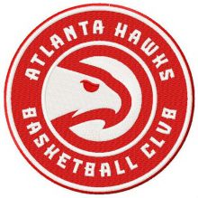 Atlanta Hawks basketball club logo embroidery design