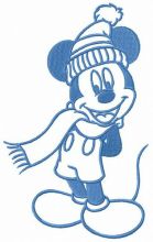 Mickey Mouse ready for autumn embroidery design