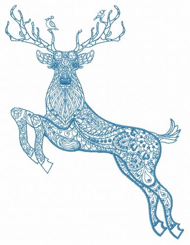 Mosaic deer 4 machine embroidery design      