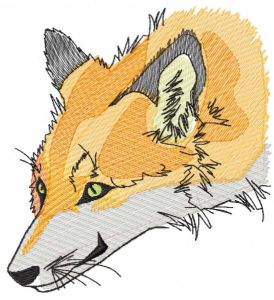 Red fox art embroidery design