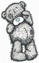 Teddy Bear bye bye applique embroidery design