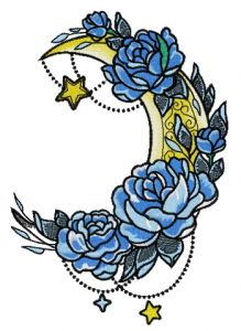Vernal moon embroidery design