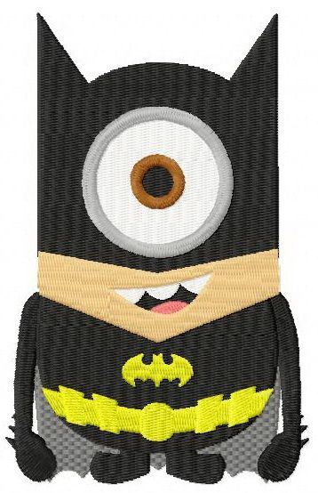 Minion batman costume machine embroidery design
