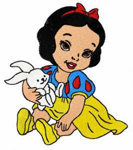 Snow White's childhood embroidery design