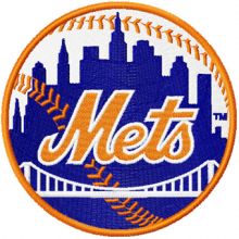 Mets baseball team logo embroidery design