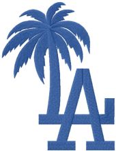 Los Angeles Dodgers Tropical Logo embroidery design