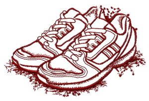 Sneakers sketch embroidery design