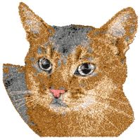 Brown home cat free machine embroidery design