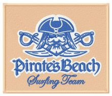 Pirate's beach Surfing team embroidery design
