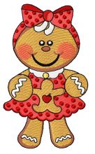 Gingerbread girl embroidery design