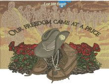 Our freedom came at a price embroidery design