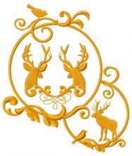Christmas decoration with deer 2 embroidery design