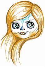 Girl with sewn mouth 2 embroidery design