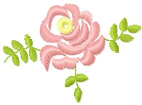 Rose free embroidery