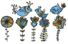 Royal birds embroidery design