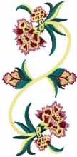 Yellow swirl flower 9 embroidery design