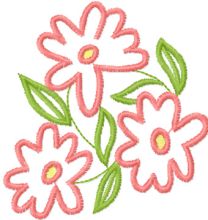 Pink flowers embroidery design