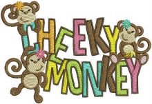 Cheeky monkey embroidery design