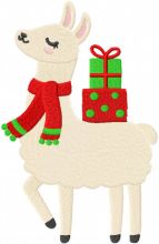 Christmas llama embroidery design