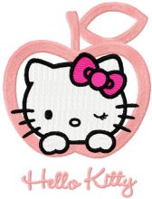 Hello Kitty apple embroidery design