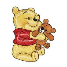 Baby Pooh with toy embroidery design