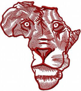 Africa lion 3 embroidery design