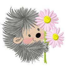 Hedgehog's bouquet 4 embroidery design