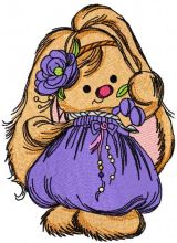 Cute bunny girl 5 embroidery design